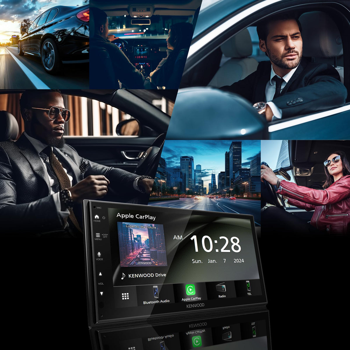 Kenwood DMX4710S GPS and SiriusXM readiness enhance navigation and entertainment.