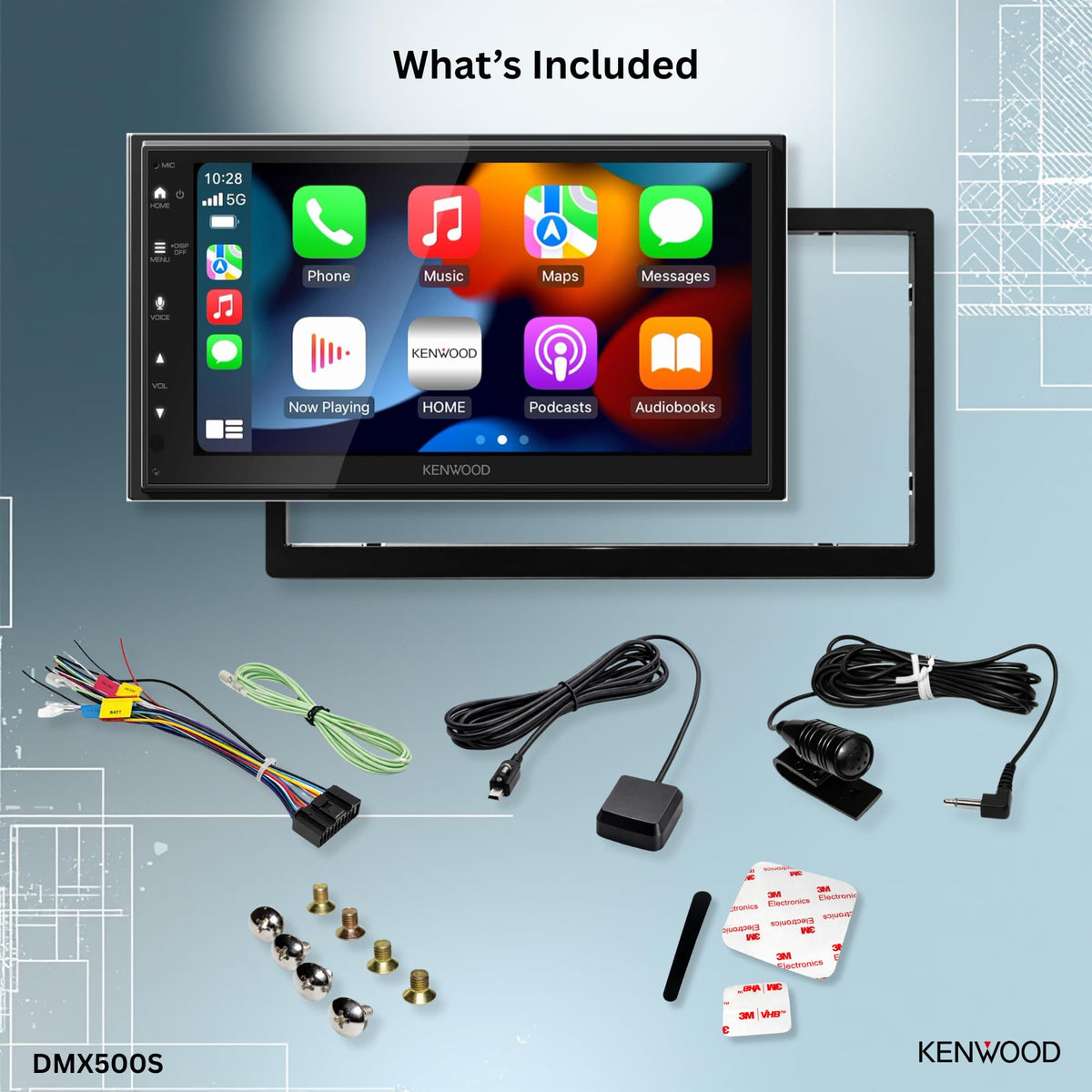 Kenwood DMX500S 50W x 4 amplifier delivers clear, powerful sound.