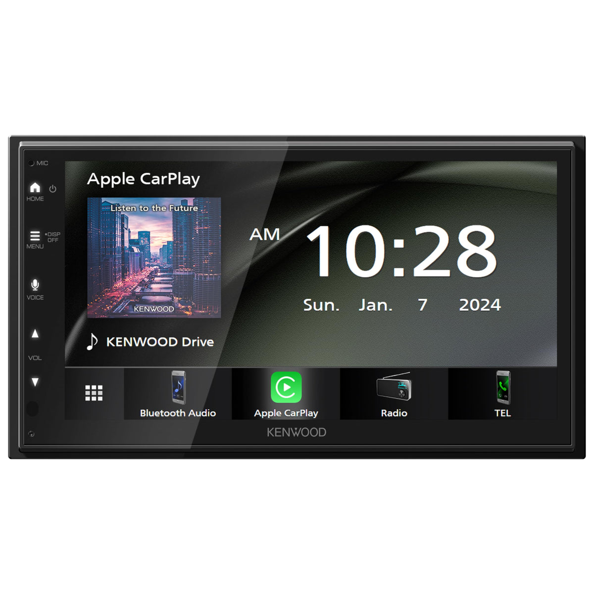 Kenwood DMX500S USB charging and device control from the dash.