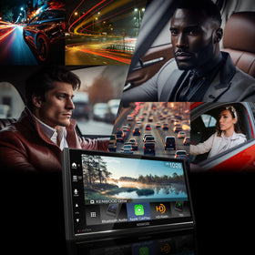 Kenwood DMX709S AM FM HD Radio for clear digital broadcasts and diverse stations.