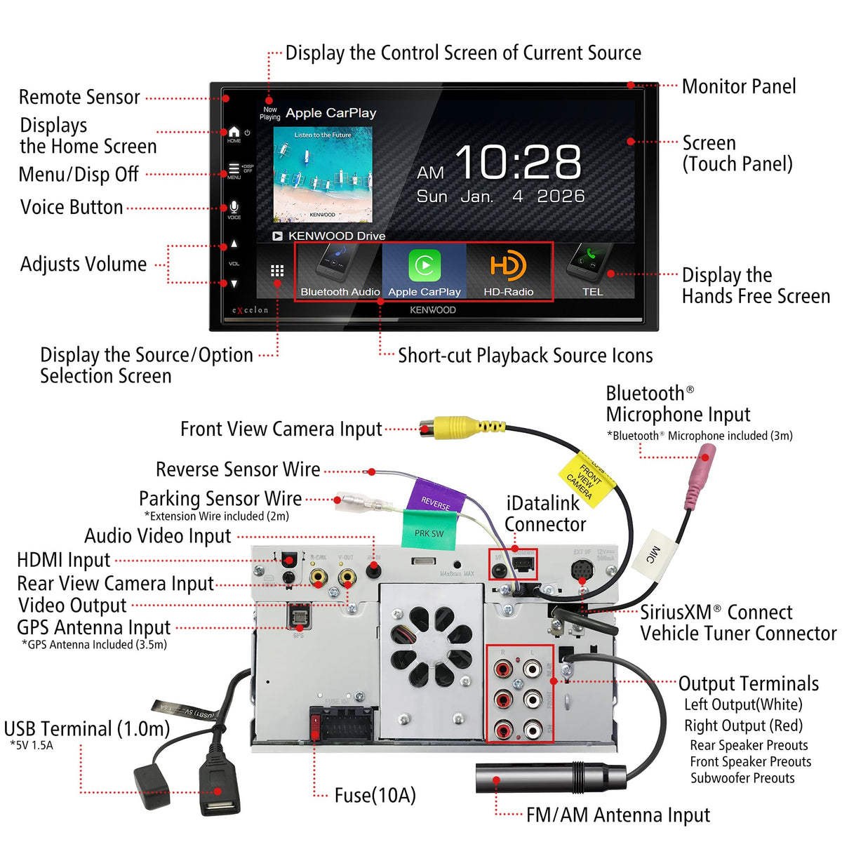 Kenwood DMX809S Android Auto for safer, voice-guided drive.
