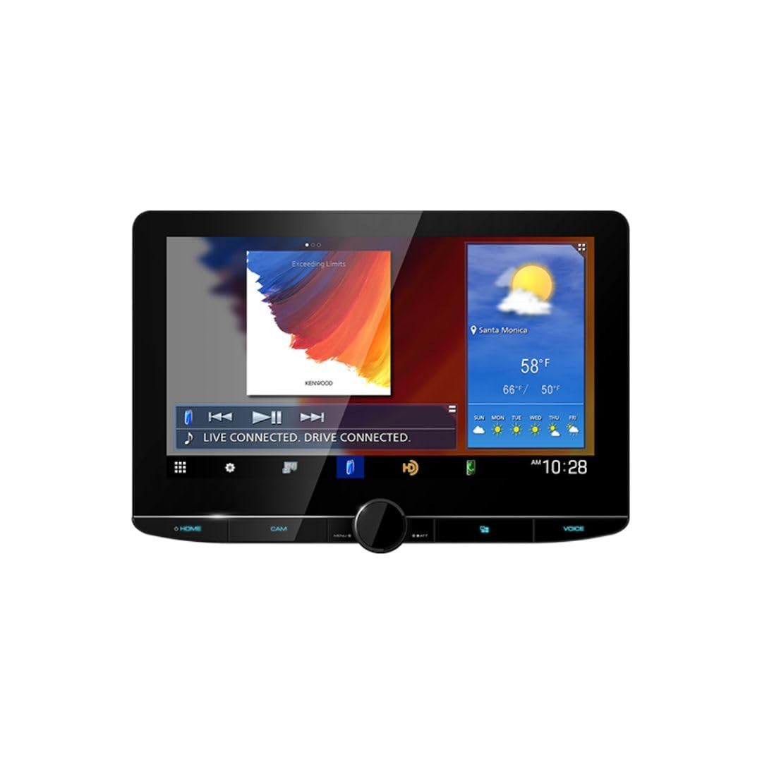 Kenwood DNR1007XR capacitive touch panel enables quick, intuitive interactions while driving.