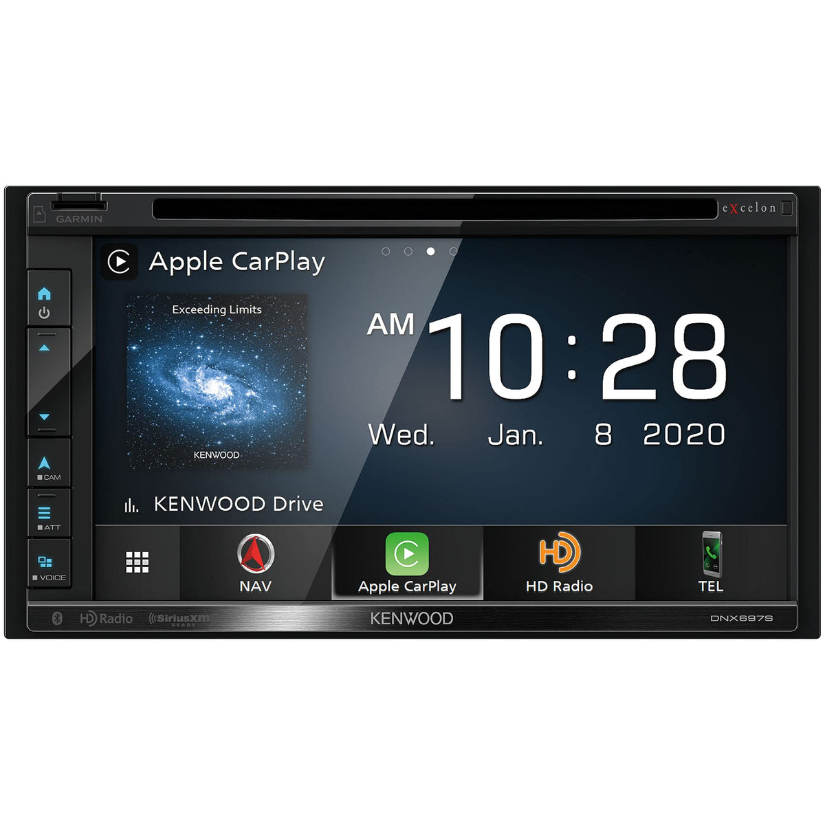Kenwood DNX697S with Apple CarPlay and Android Auto for seamless smartphone integration.