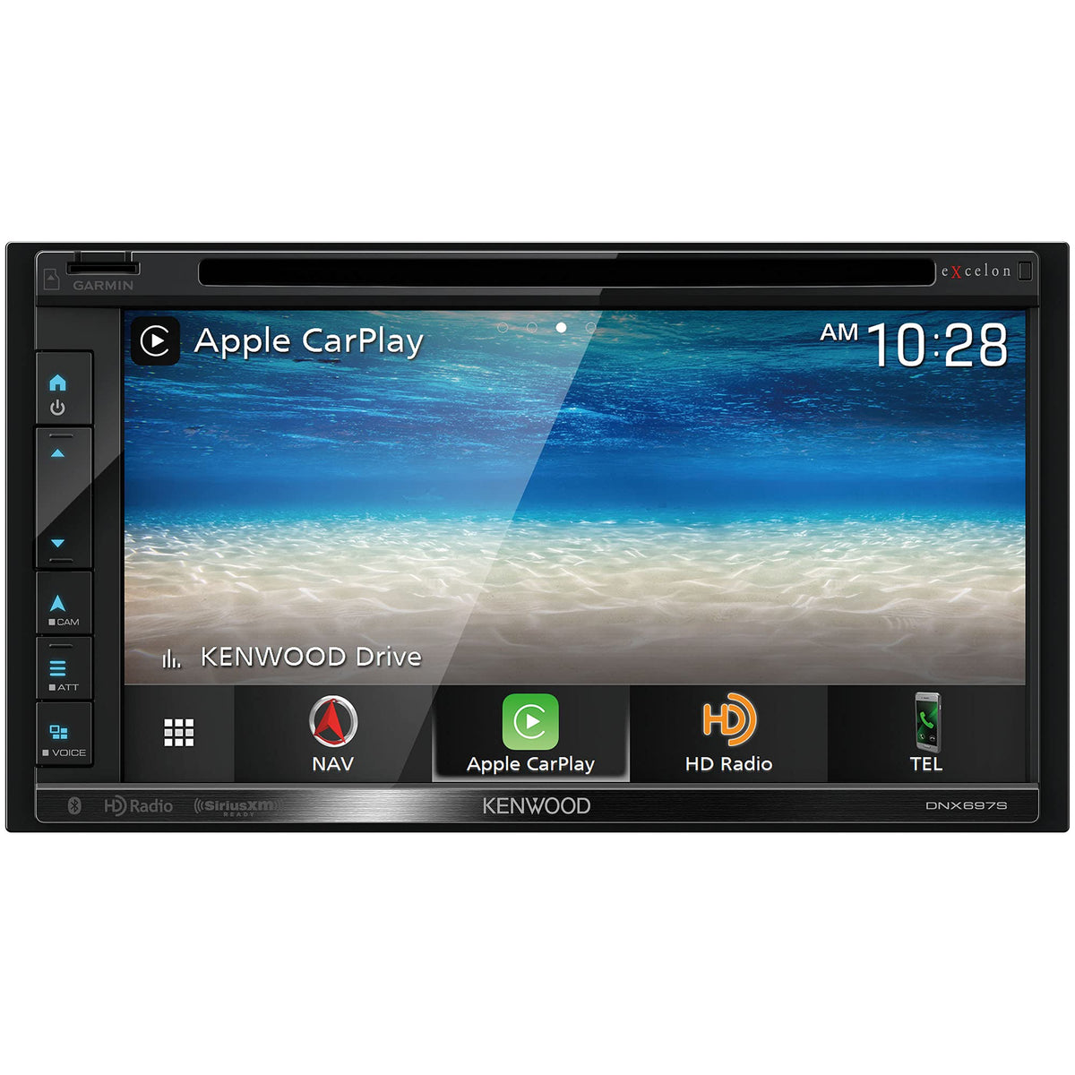 Kenwood DNX697S Garmin navigation delivers reliable routes with 3D terrain view.