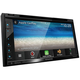 Kenwood DNX697S built-in HD Radio tuner offers high-quality digital stations.
