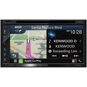 Kenwood DNX697S USB mirroring enables wireless screen share from iPhone and Android.