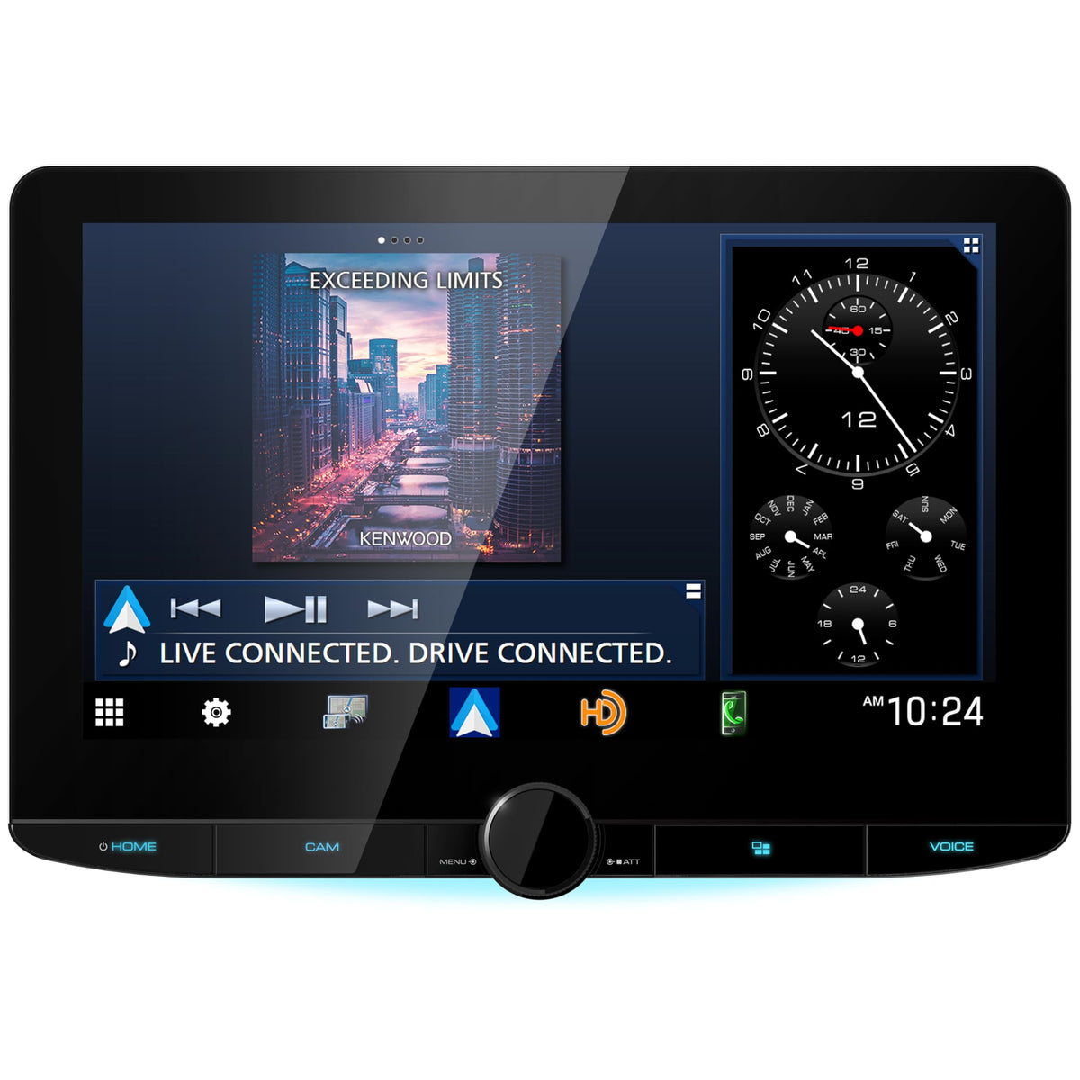 Kenwood Excelon DMX1058XR floating touchscreen mounted for flexible viewing