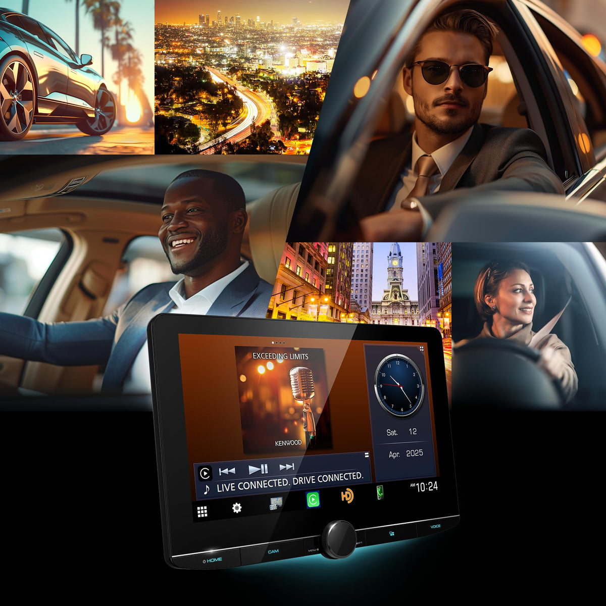 DMX1058XR four camera inputs with HD rear guidelines for parking