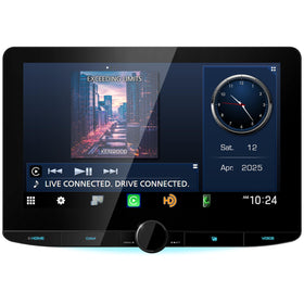 Kenwood Excelon DMX1058XR front view showing 10.1-inch display for easy navigation