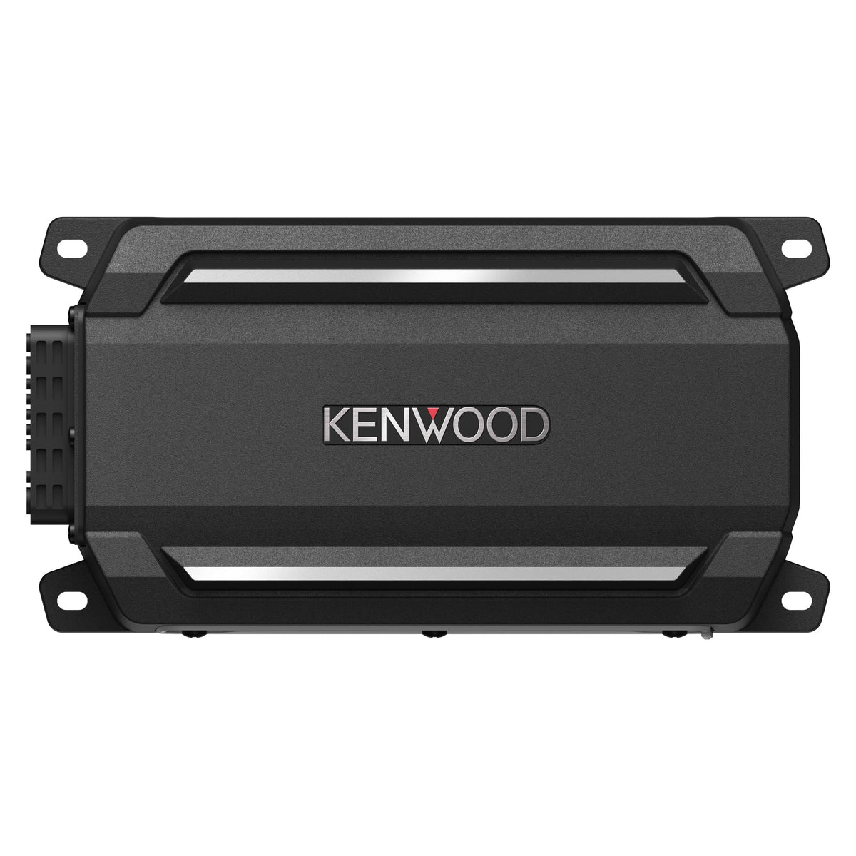 Kenwood KAC-M5024BT rear connections showing clean wiring for marine use.