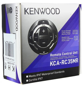 Kenwood KCA-RC35MR mounted remote with wired link ensures reliable helm control.