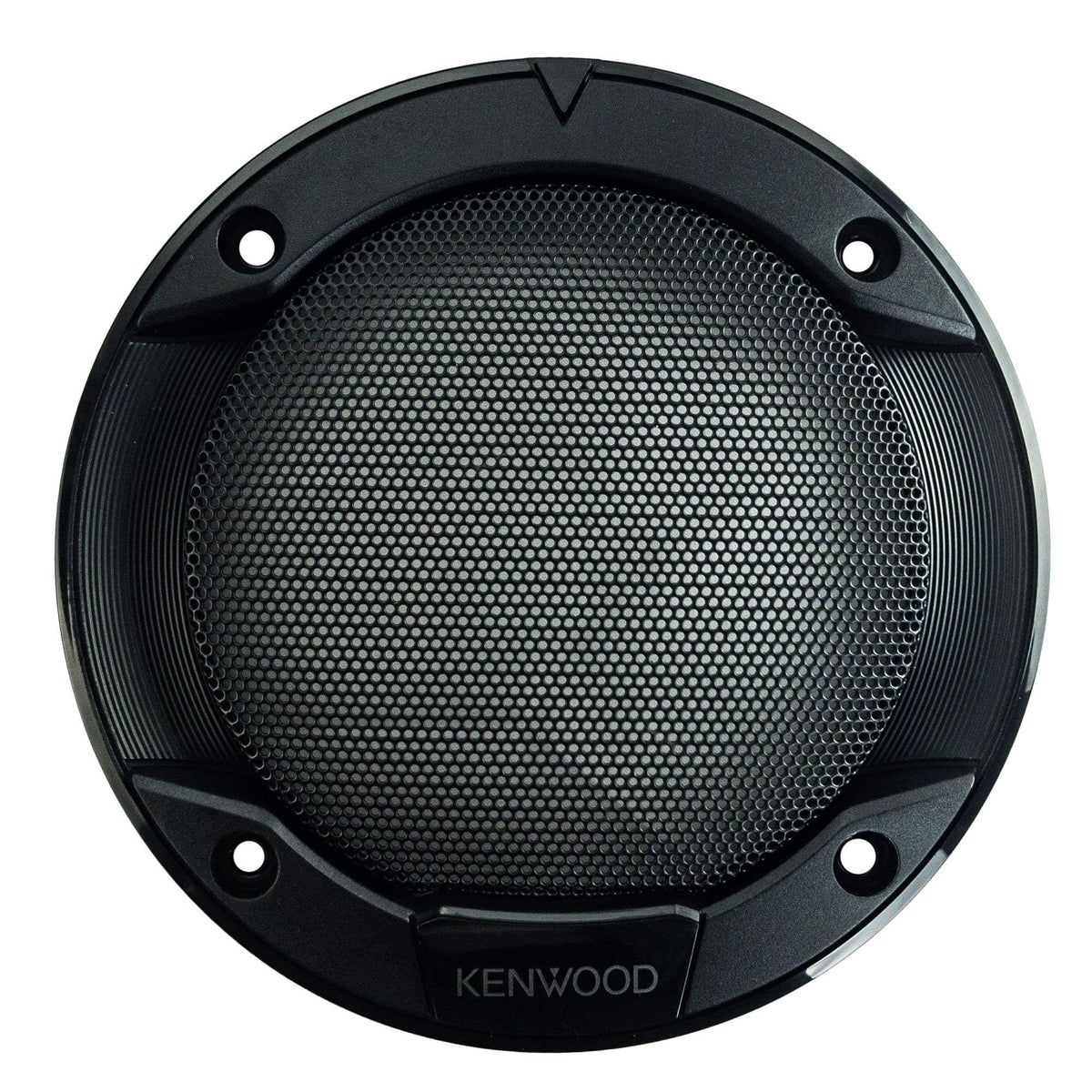 Kenwood speaker next to ruler showing dimensions and shallow mounting depth