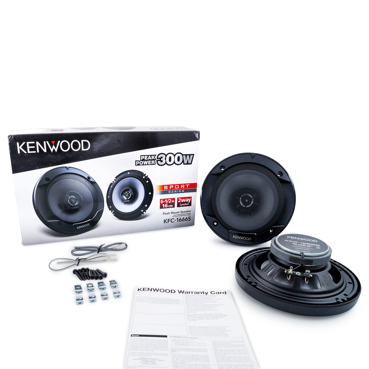 Kenwood KFC-1666S polypropylene woofer closeup delivering tight, controlled bass