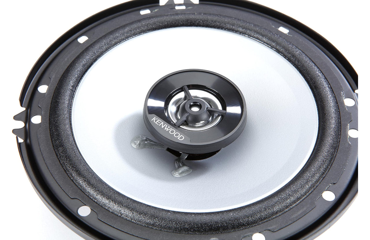 Kenwood KFC 2-way coaxial speakers with dome tweeter for smooth high frequencies
