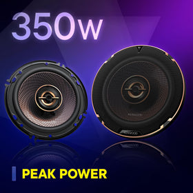 Kenwood KFC-653 diamond-pattern woofer enhances durability and reduces distortion.