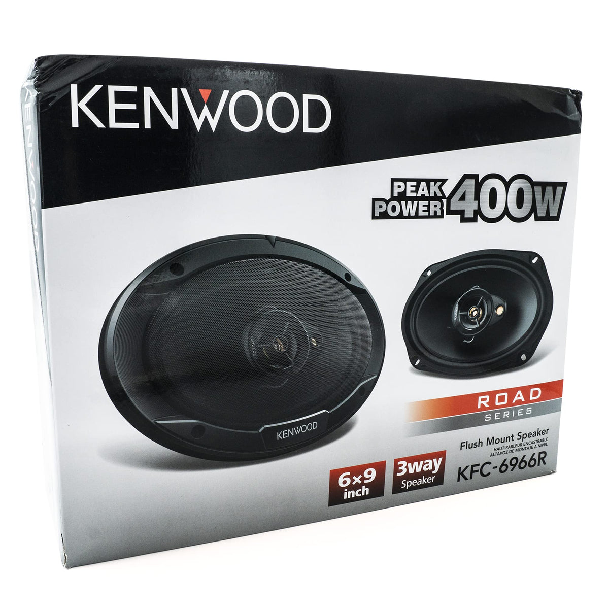 Kenwood KFC-6966R 3-way system provides detailed highs and tight bass.