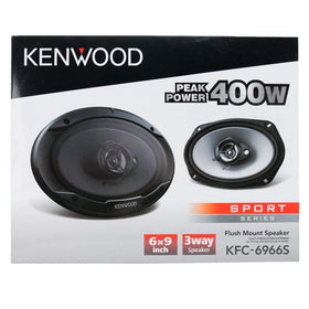 Kenwood KFC-6966S beside ruler to show true 6x9 size for precise fit