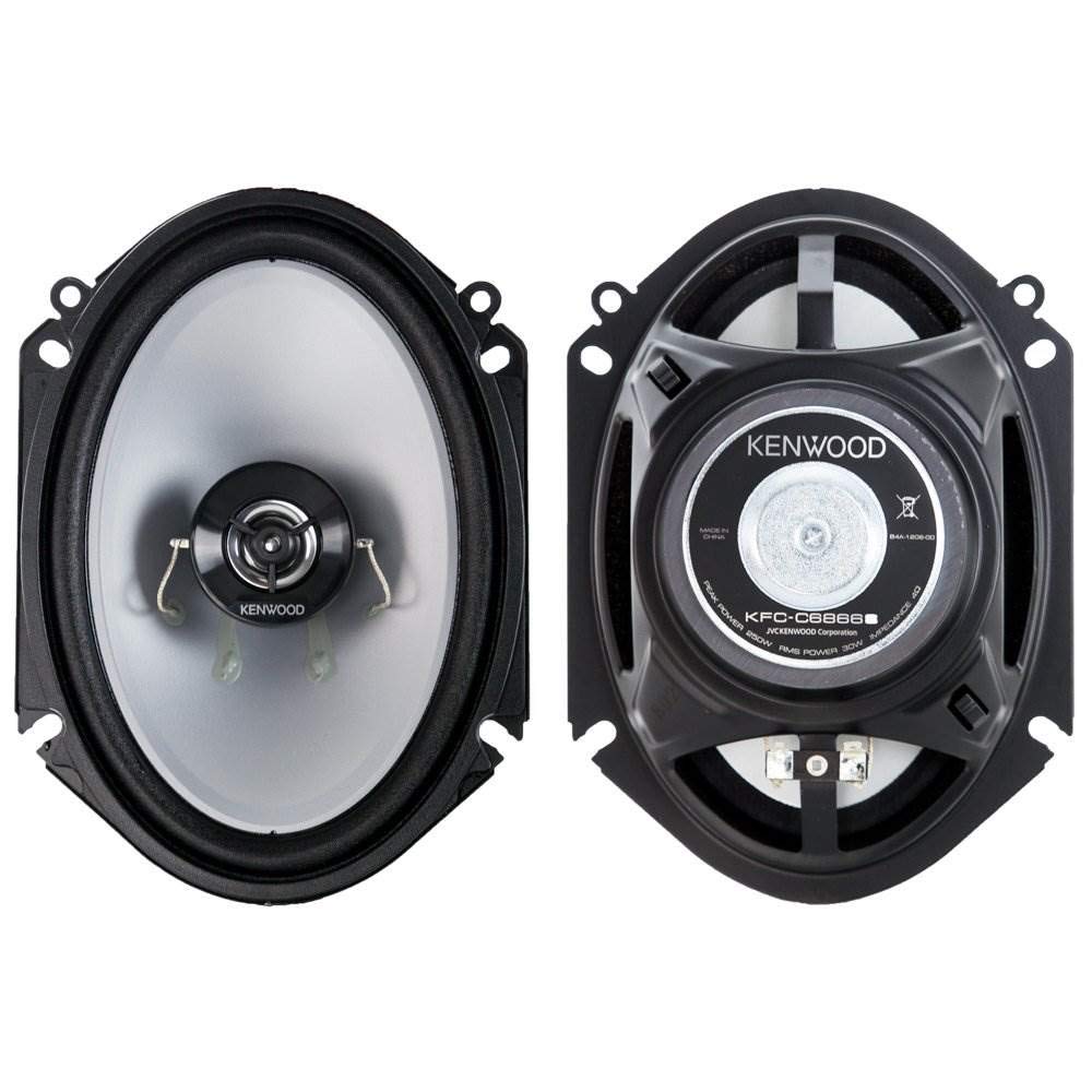 Kenwood KFC-C6866S mounted in a car door demonstrating easy installation