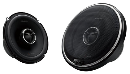 Kenwood KFC-X175 front-view speaker with woofer for deep bass and crisp highs.