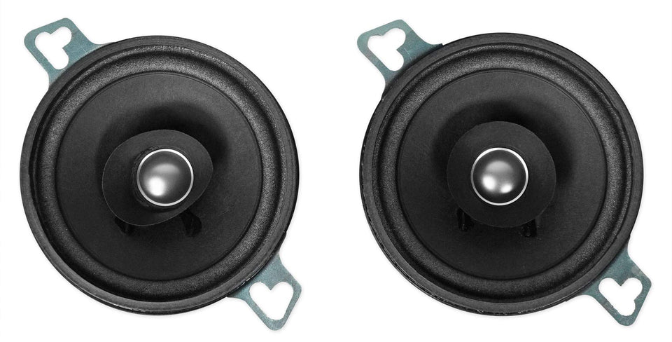 Kenwood KFC835C front view highlighting a compact 3.5-inch round speaker for crisp car audio.