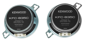Kenwood KFC835C frequency response chart illustrates 96 Hz to 20 kHz range.