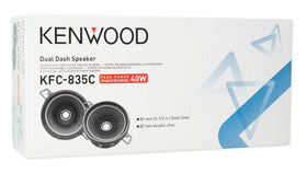 Kenwood KFC835C in-car shot shows immersive sound in compact installation.