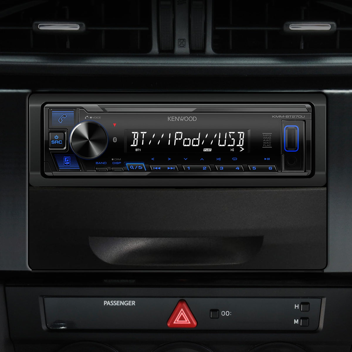 Kenwood KMM-BT270U detachable face plate for secure installation