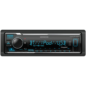 Kenwood KMM-BT332U display close-up showing tunable color LCD in use