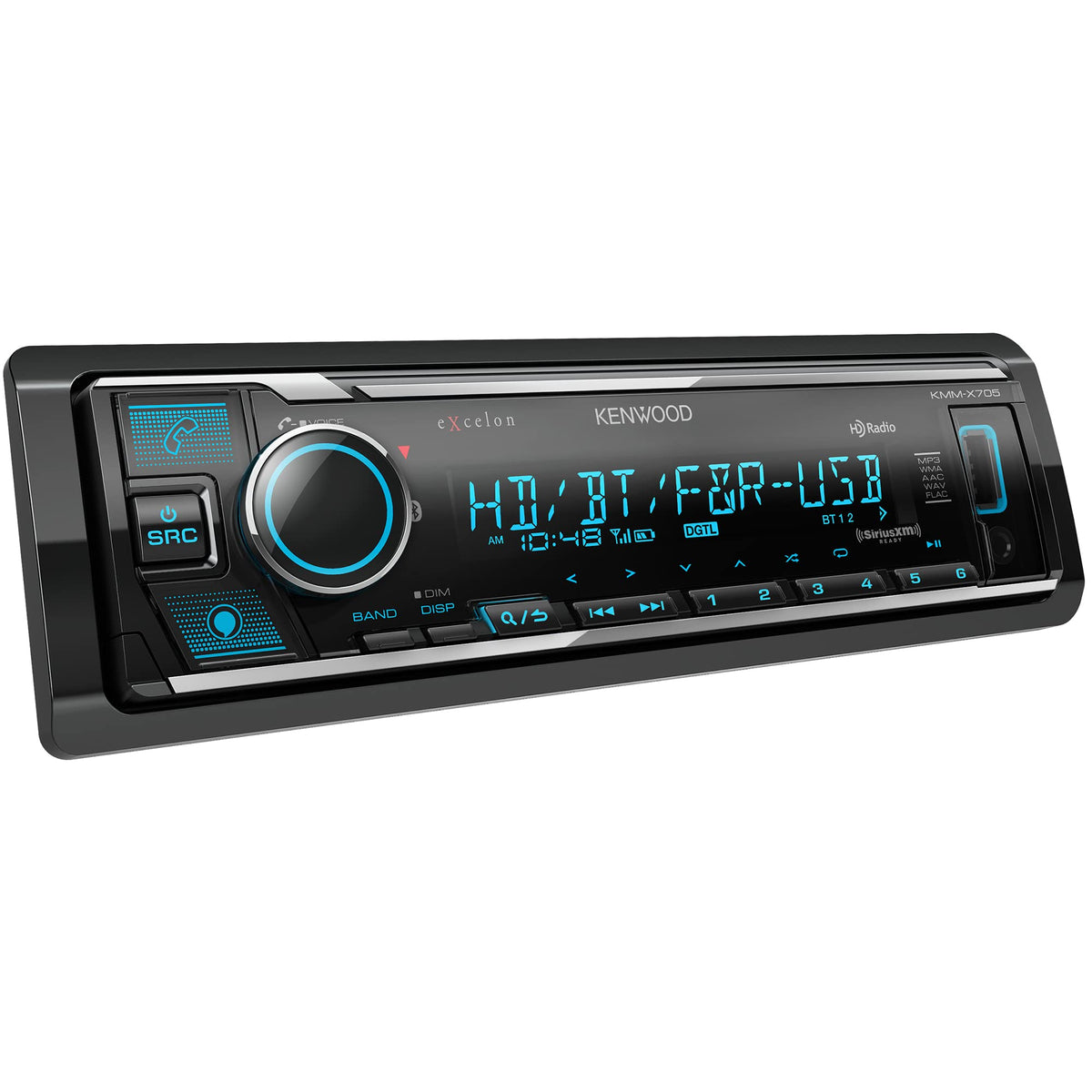 Kenwood KMM-X705 Bluetooth hands-free setup enables safe calls and music streaming in the car.