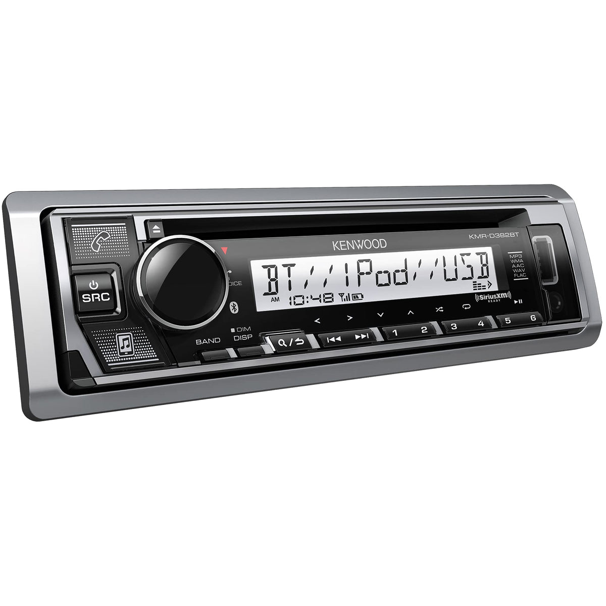 Kenwood KMR-D382BT Bluetooth hands-free for two phones on the go.