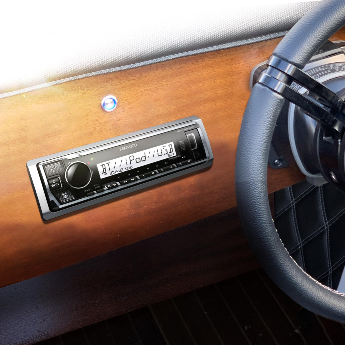 Kenwood KMR-M332BT 2-channel preouts for improved speaker setup.