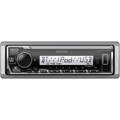 Kenwood KMR-M332BT with Bluetooth connectivity for hands-free calls and wireless music.