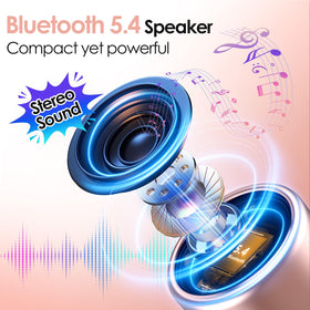 Compact pink Keransean speaker featuring RGB lights for mood lighting