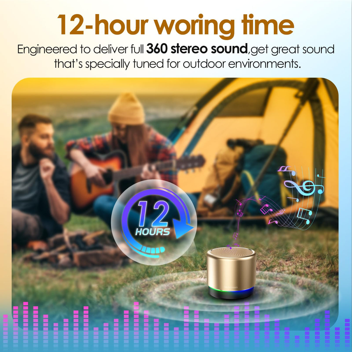 Keransean mini Bluetooth speaker 5W driver delivers robust sound in a pocket size