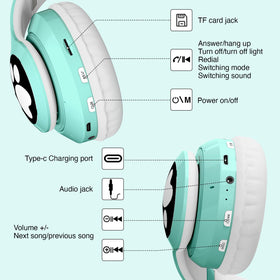 KERHAND balanced sound for clear music and media on green headphones.