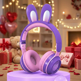 KERHAND front view showing cat-ear LED lights and rabbit purple color for playful appeal