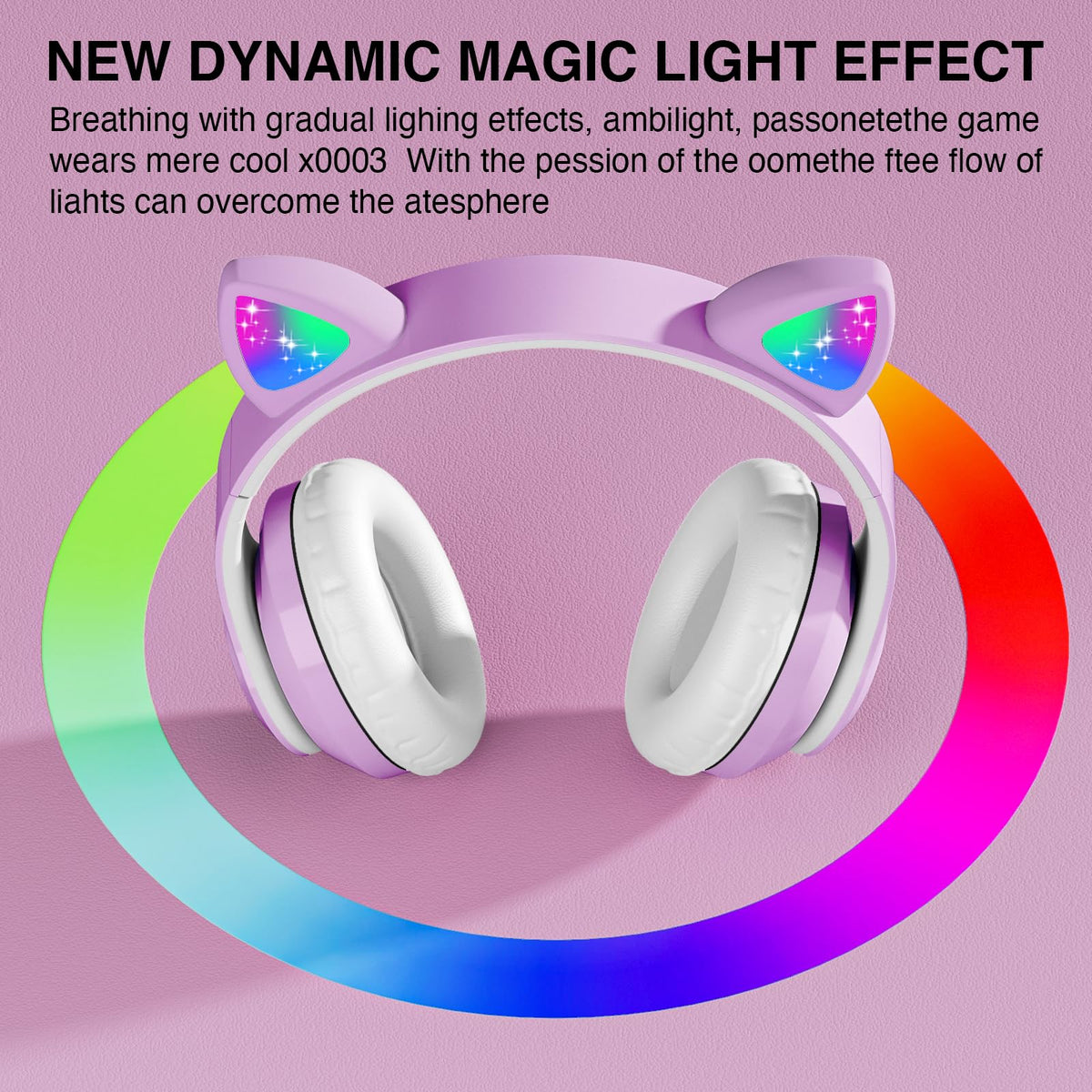 KERHAND kids headphones with built-in microphone for calls and classes