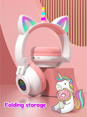 KERHAND Unicorn headphones with TF card playback for offline music on the go.