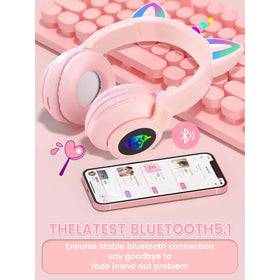 KERHAND Unicorn kids headphones pink volume-limited safety for listening