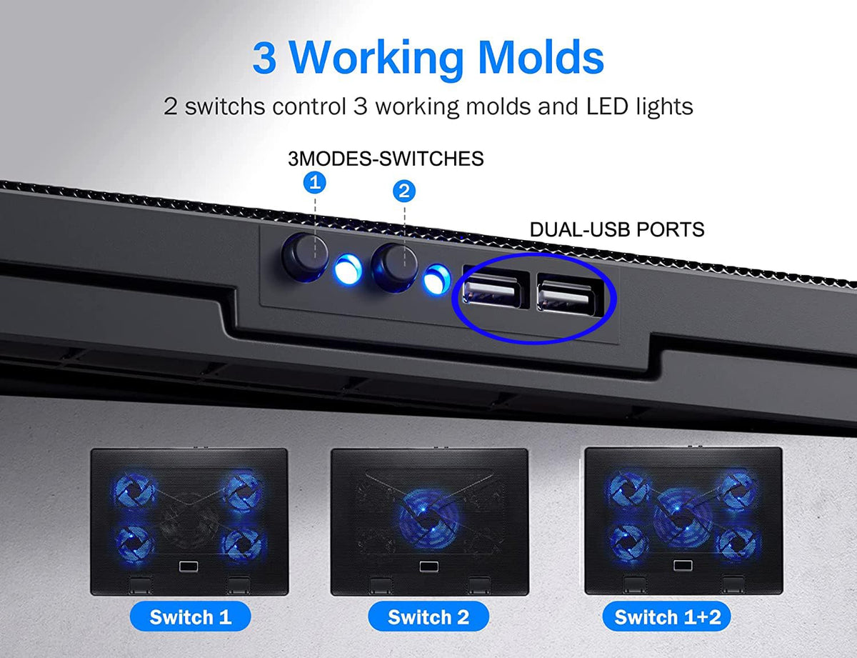 KEROLFFU quiet five-fan design with LED lighting