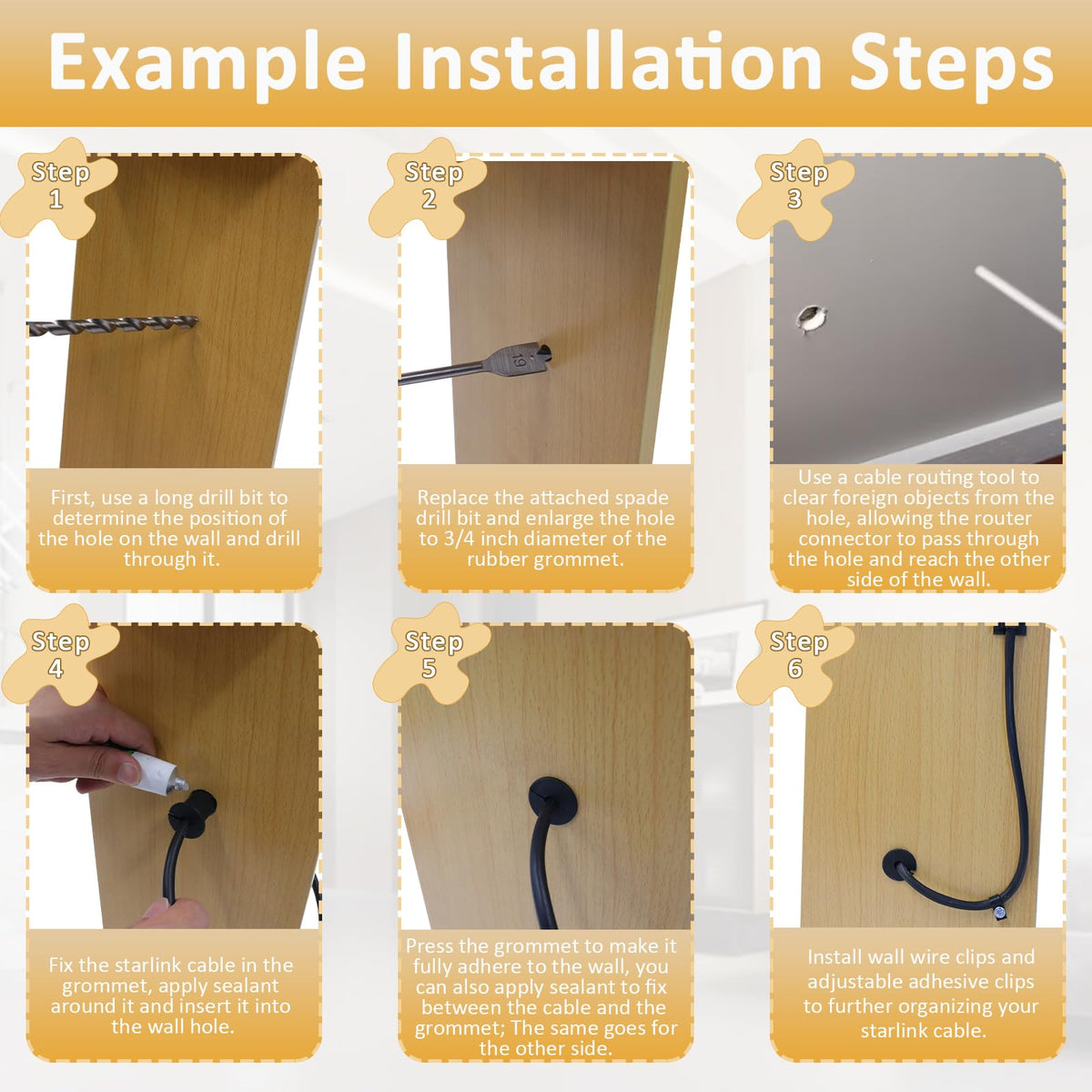 Ketofa adjustable clips offer flexible cable routing on walls.