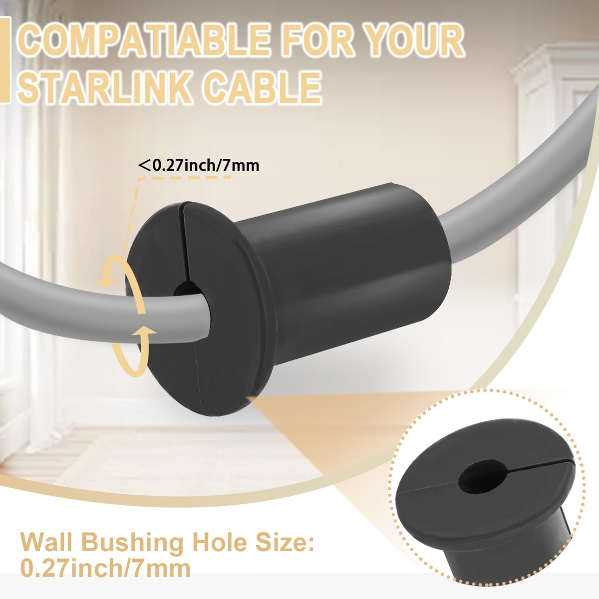 Ketofa silicone wall grommets protect cables and tidy pass-throughs.