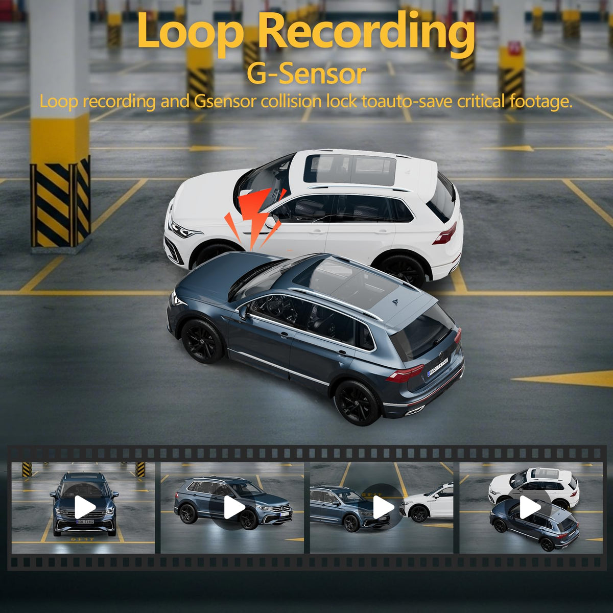 Night vision enhances recording in tunnels, rain, or low light