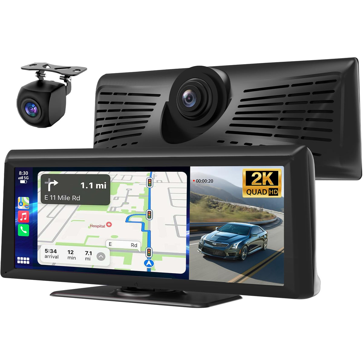 Ketvogo wireless CarPlay screen on dash for easy navigation