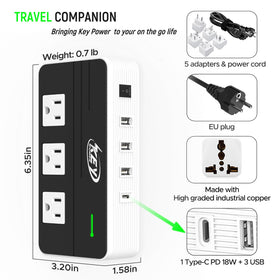Key Power inside a travel bag next to passport and phone for convenient onboard charging