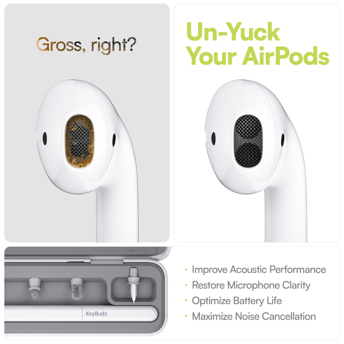 KeyBudz Air Care 2.0 thermoplastic case keeps tips organized.