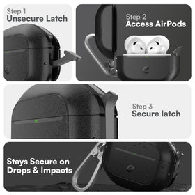 Keybudz AirPods 4 Case drop-test demonstrates rugged, military-grade impact protection.