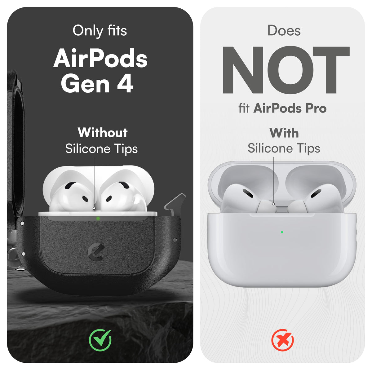 Keybudz AirPods 4 Case IP68 dustproof closeup highlights water and dust resistance.