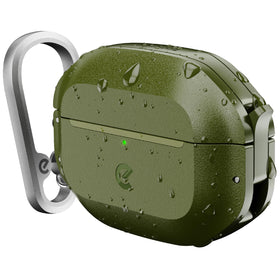 Keybudz front view in forest green showing rugged protection and easy access