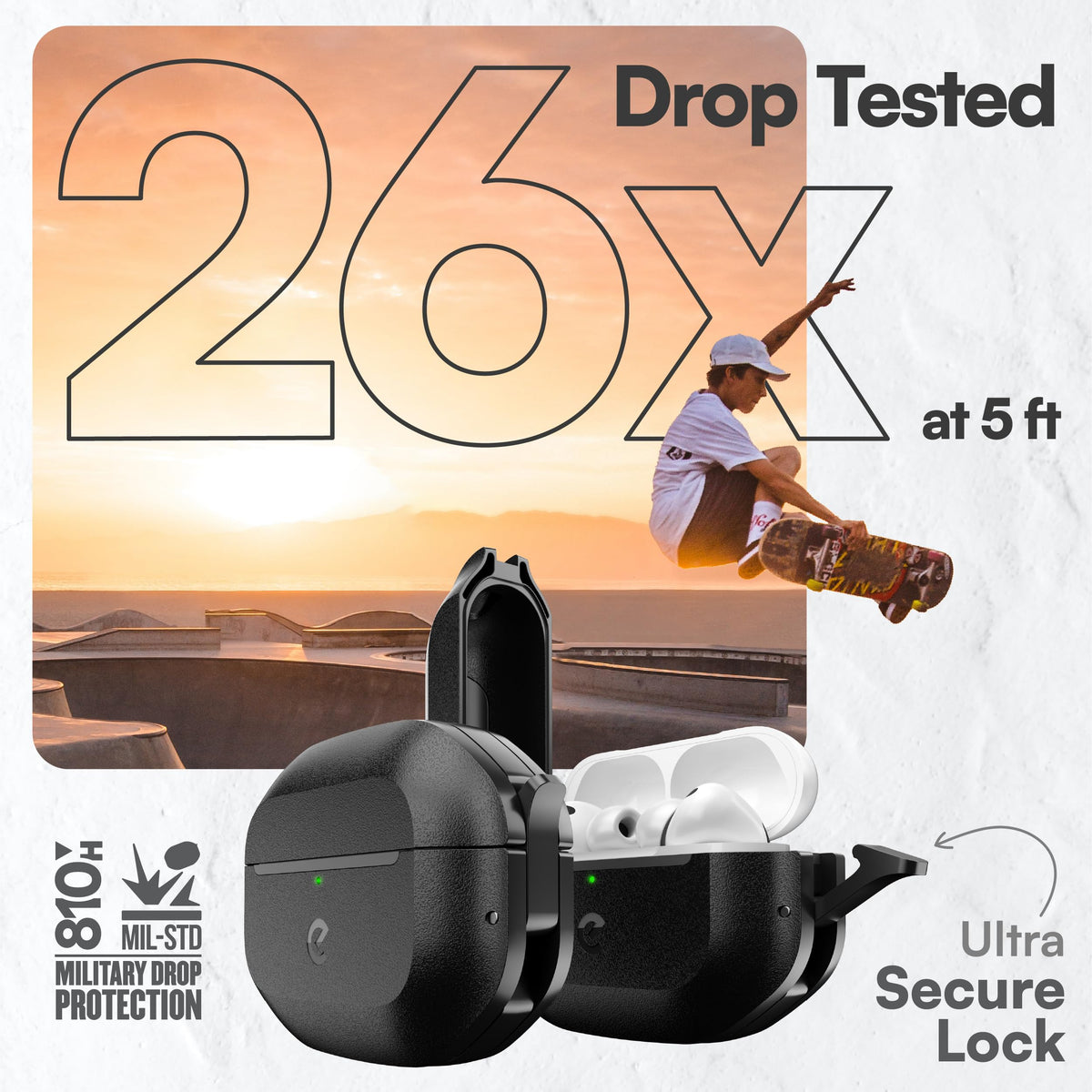 Keybudz open with AirPods Pro 3 visible for easy access